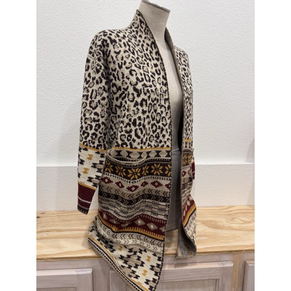 Max Sport Sweater/ cardigan NWT cheetah animal aztec mixed print XS